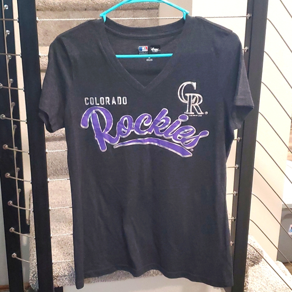 *2/$15* NWOT Womens MLB Colorado Rockies V Neck T Shirt
